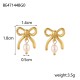 Bow natural pearl stainless steel earrings