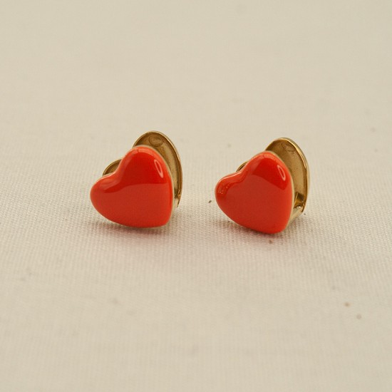 Peach shaped oil dripping stainless steel earrings
