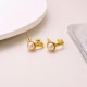 Pearl stainless steel C-shaped earrings