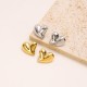 Peach heart stainless steel earrings