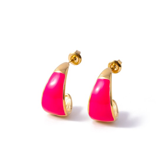 C-type oil dripping stainless steel earrings