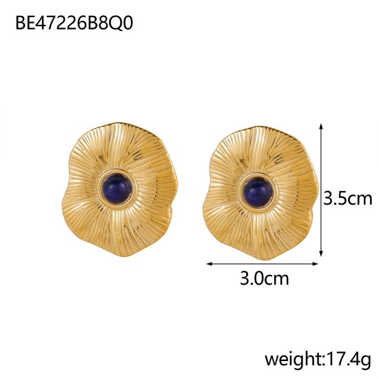 Pearl shaped oval stainless steel earrings