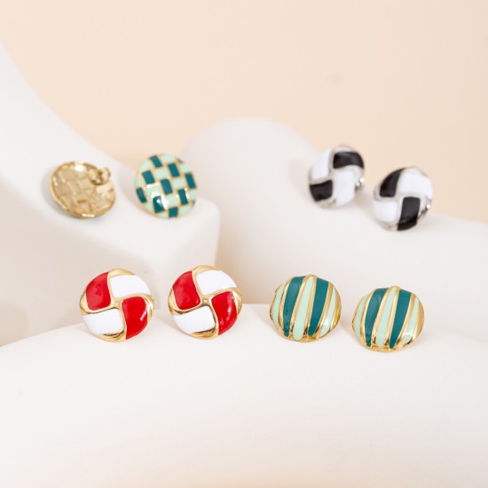 Half spherical drip oil stainless steel ear buckle