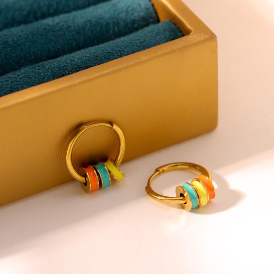 Colored glazed stainless steel ear buckle