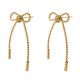Fried Dough Twists Chain Bow Stainless Steel Earrings