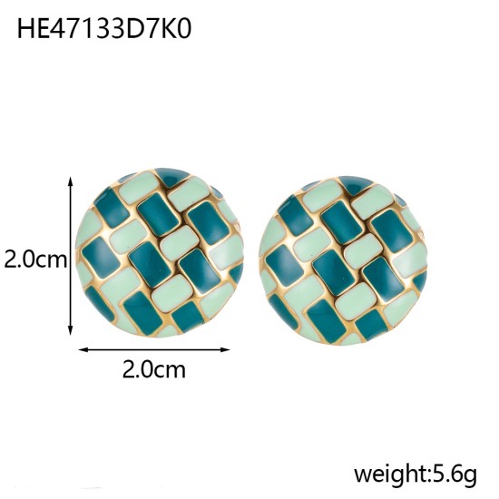 Half spherical drip oil stainless steel ear buckle