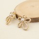 Butterfly Knot Pearl Stainless Steel Earrings