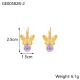 Butterfly colored zircon stainless steel earrings