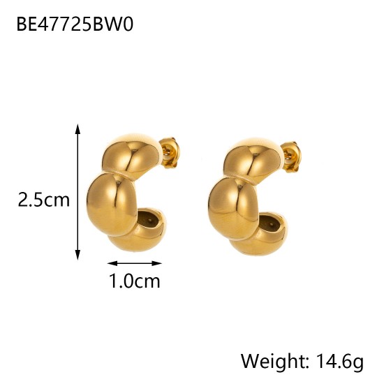 Conch metal textured stainless steel plated earrings