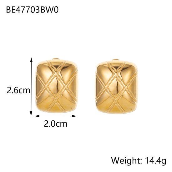 Conch metal textured stainless steel plated earrings