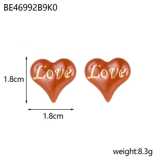 Love Dripping Oil Stainless Steel Earrings