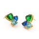 Zircon heart-shaped stainless steel earrings