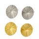 Round plate fan-shaped car flower stainless steel earrings
