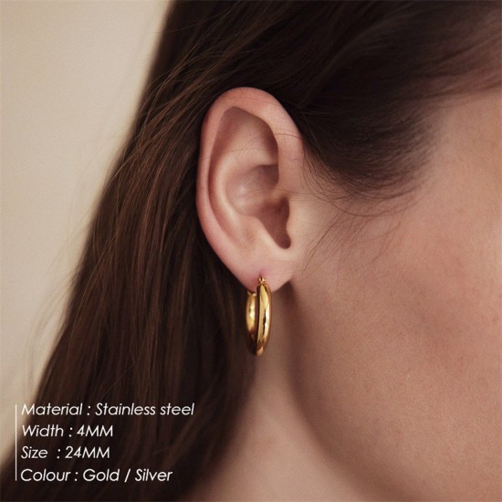 Circular stainless steel earrings