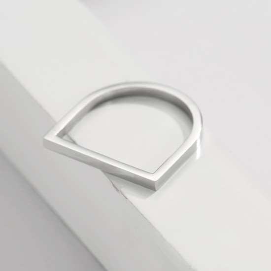 Stainless steel D-letter ring