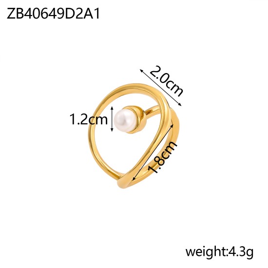 Stainless steel colored zircon ring
