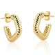 C-shaped threaded stainless steel earrings