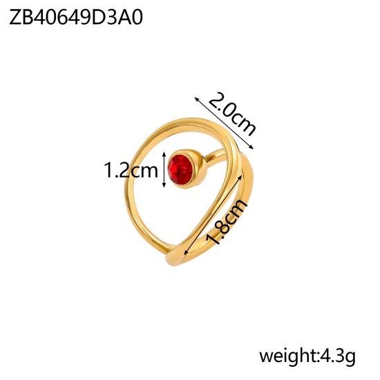 Stainless steel colored zircon ring
