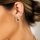 C-shaped threaded stainless steel earrings