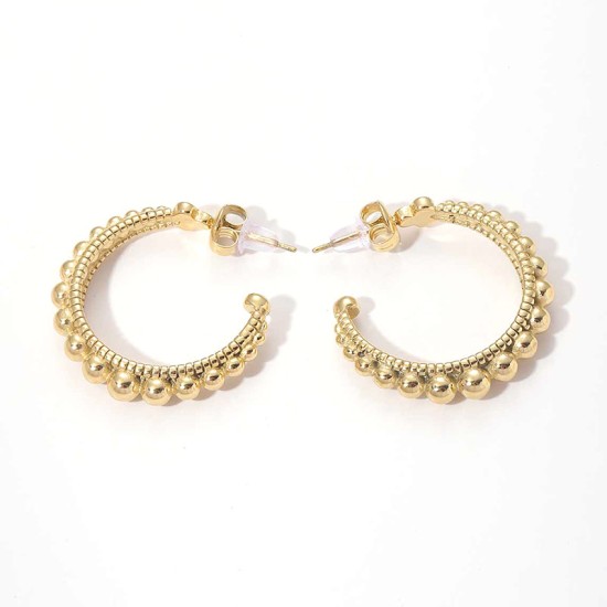 C-shaped semi-circular open stainless steel earrings