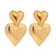 Heart shaped laminated stainless steel earrings