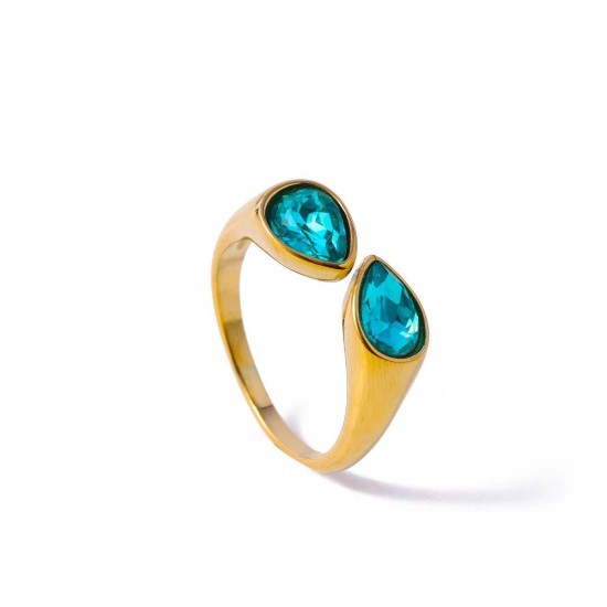 Colored Diamond Stainless Steel Ring