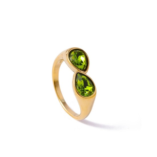 Colored Diamond Stainless Steel Ring