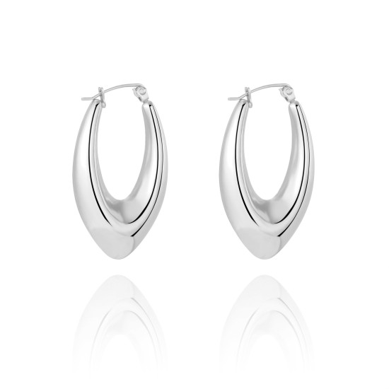 Geometric smooth stainless steel earrings