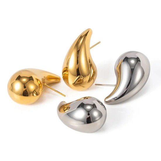 Crescent shaped stainless steel earrings