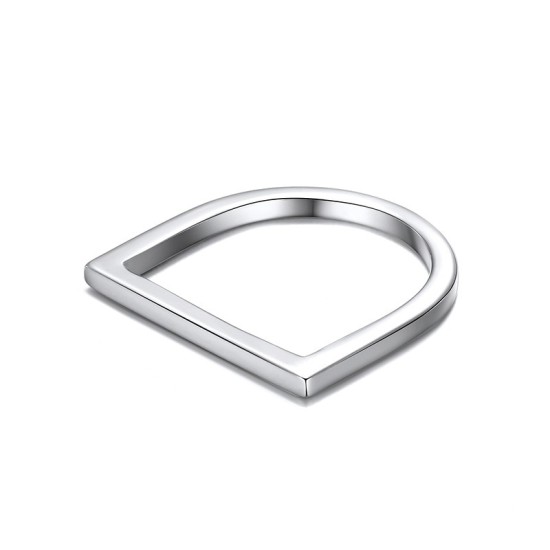 Stainless steel D-letter ring