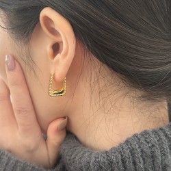 Square shaped stainless steel earrings