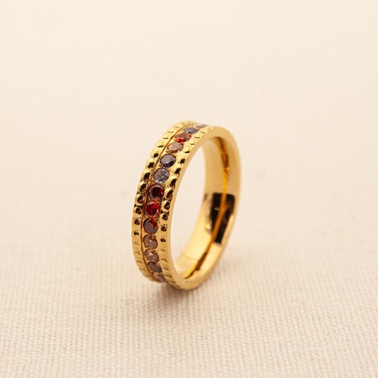 Color Diamond Ring Stainless Steel