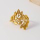 Leaf shaped open ring made of stainless steel
