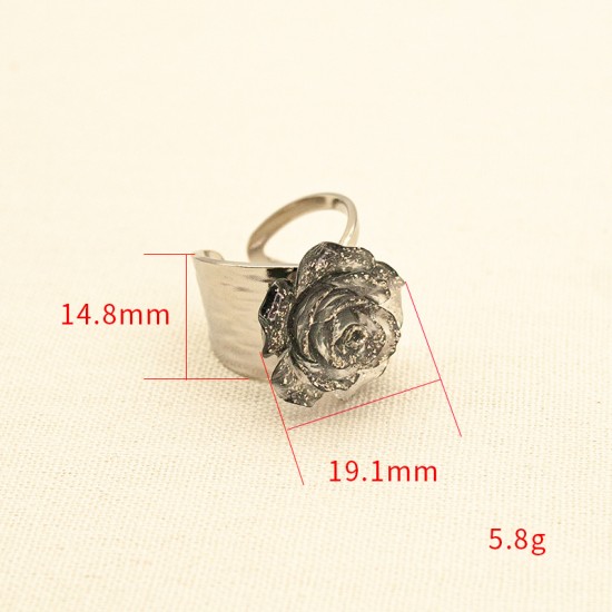 Rose stainless steel ring