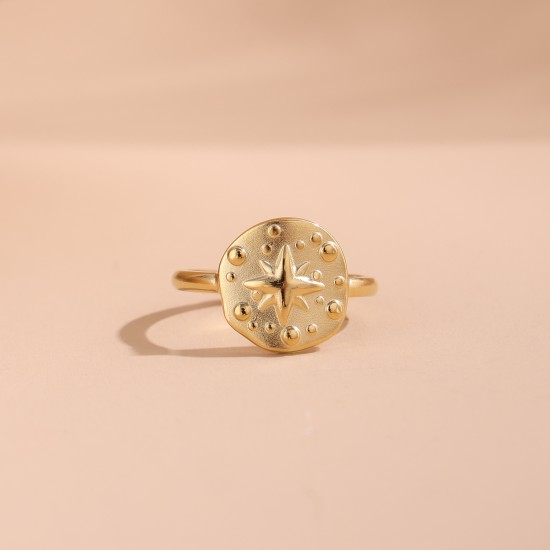 Octagonal Star Stainless Steel Ring