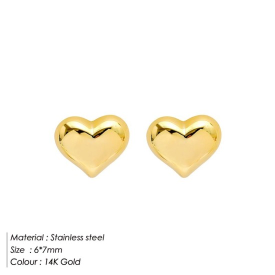Heart shaped stainless steel earrings