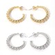 C-shaped semi-circular open stainless steel earrings