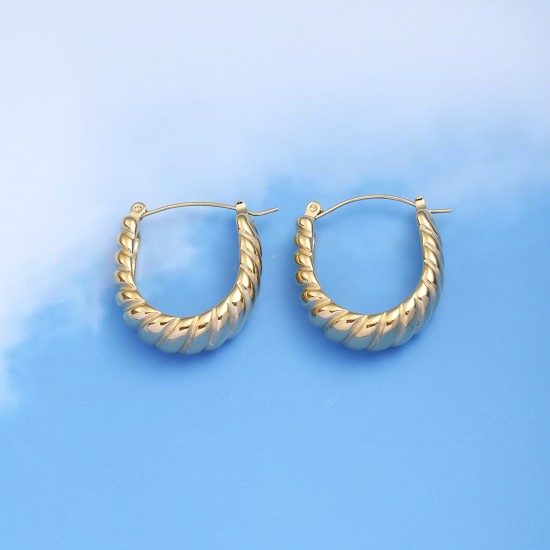 Three layer circular stainless steel earrings