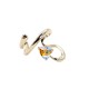 Serpentine shaped heart-shaped colored diamond stainless steel ring