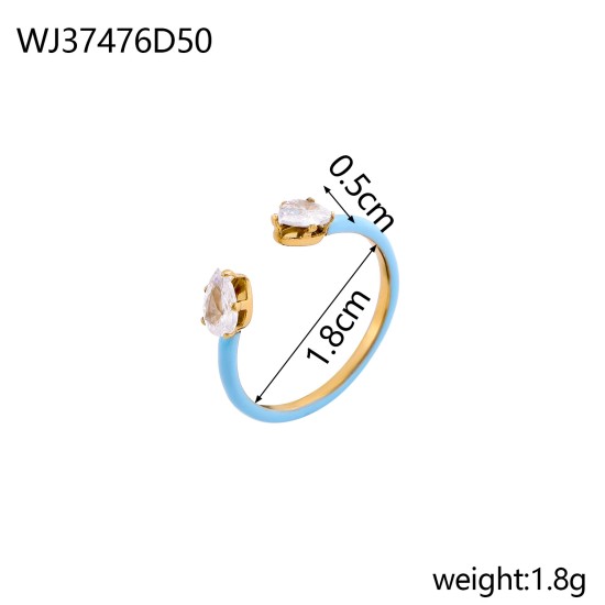 Stainless steel zircon ring