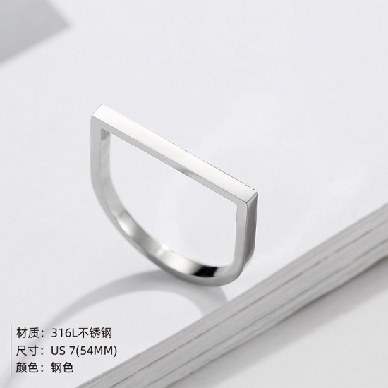 Stainless steel D-letter ring