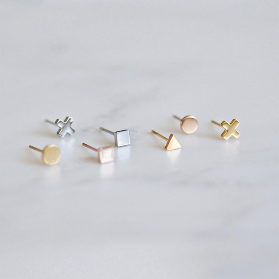 Minimally designed heart-shaped stainless steel earrings