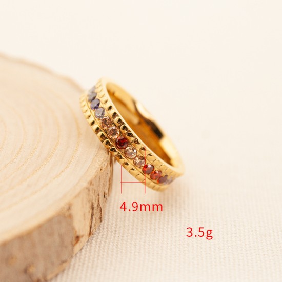 Color Diamond Ring Stainless Steel