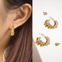 Twisted stainless steel earrings