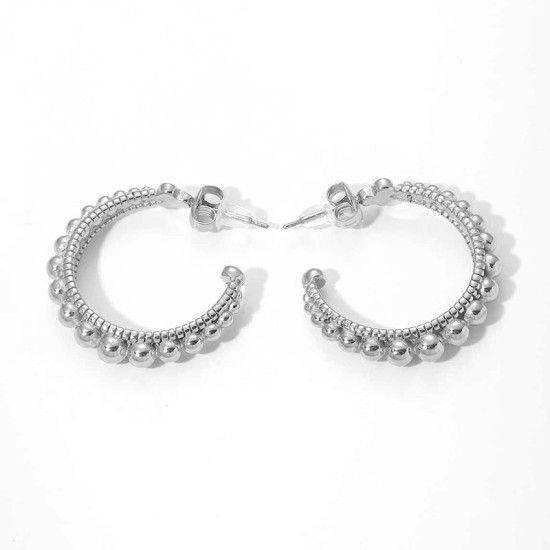 C-shaped semi-circular open stainless steel earrings