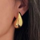 Crescent shaped stainless steel earrings