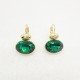 Elliptical Water Drop Emerald Stainless Steel Earrings