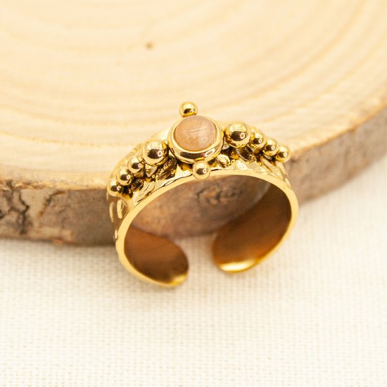 zircon ring made of stainless steel