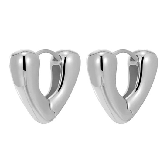 Heart shaped stainless steel earrings