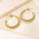 C-shaped semi-circular open stainless steel earrings